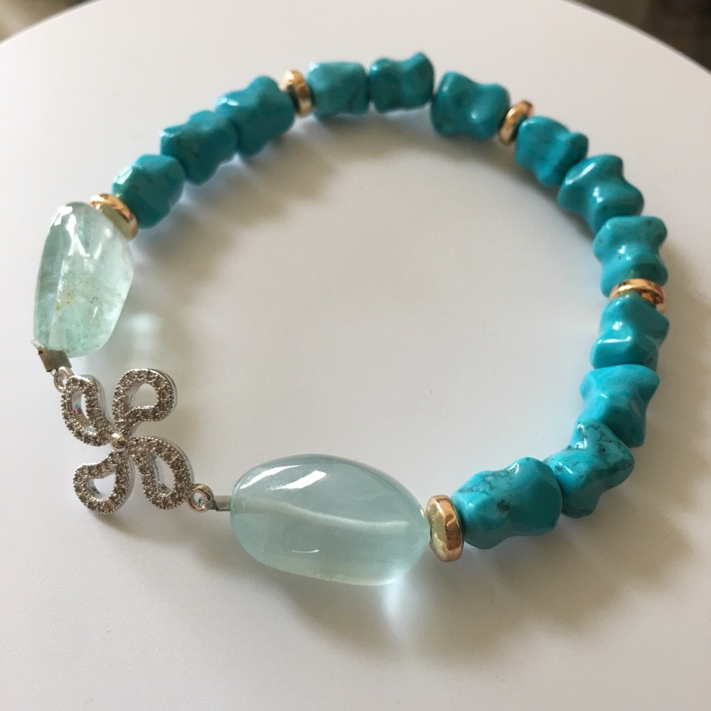 turquoise and aquamarine balance bracelet